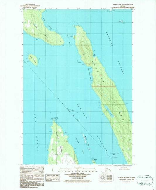 Classic USGS Juneau B-3 NW Alaska 7.5'x7.5' Topo Map Image