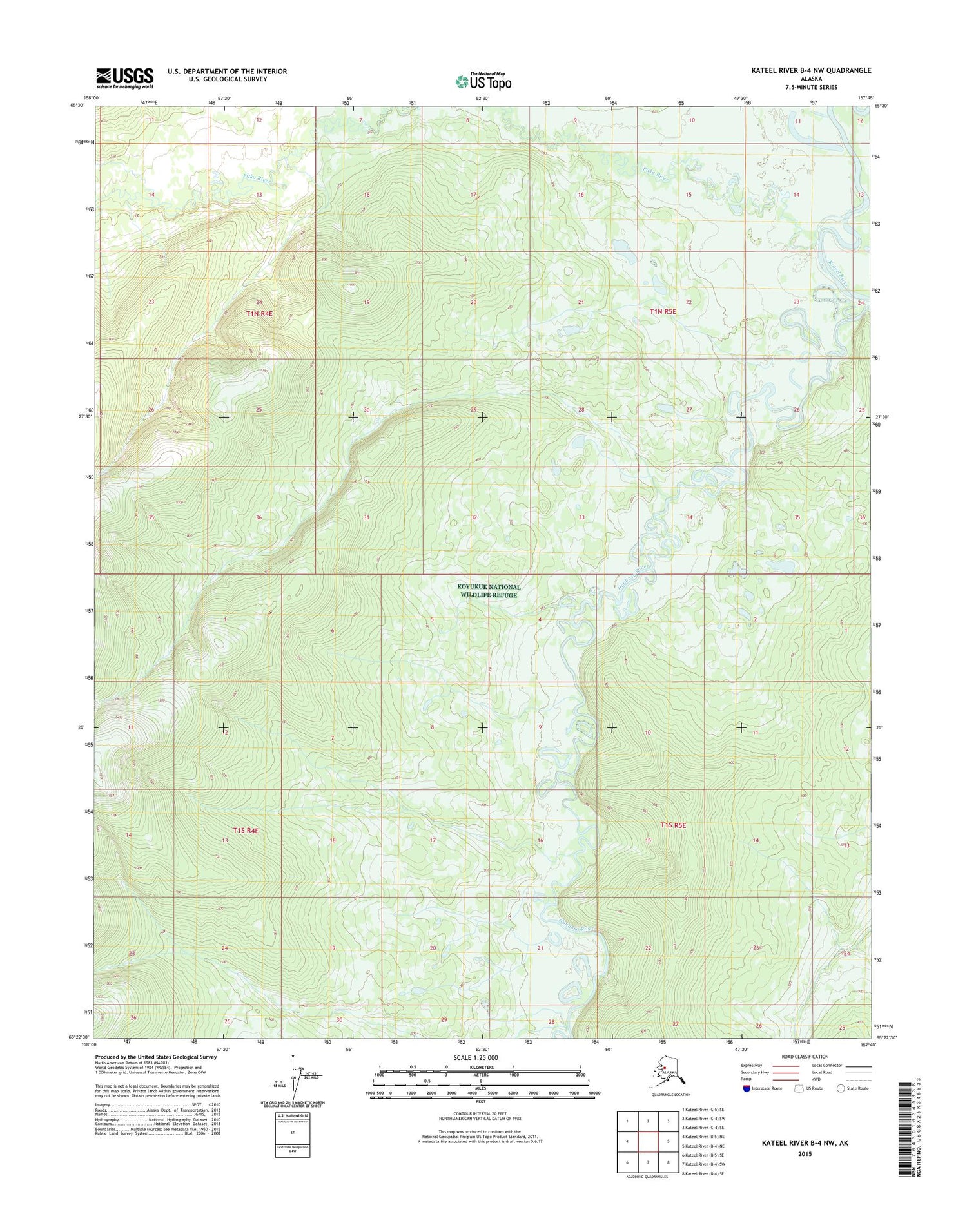 Kateel River B-4 NW Alaska US Topo Map Image