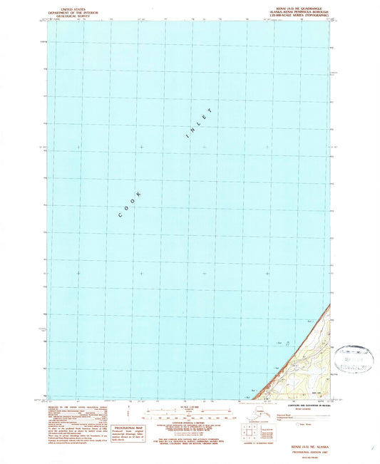 Classic USGS Kenai A-5 NE Alaska 7.5'x7.5' Topo Map Image