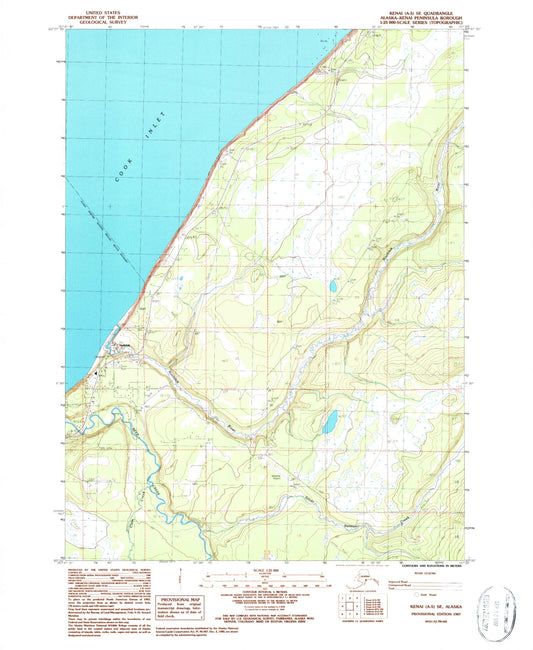 Classic USGS Kenai A-5 SE Alaska 7.5'x7.5' Topo Map Image