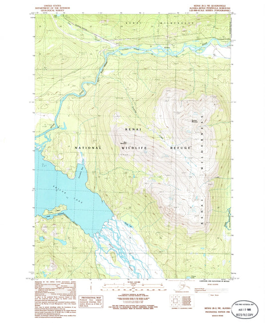 Classic USGS Kenai B-1 NE Alaska 7.5'x7.5' Topo Map Image