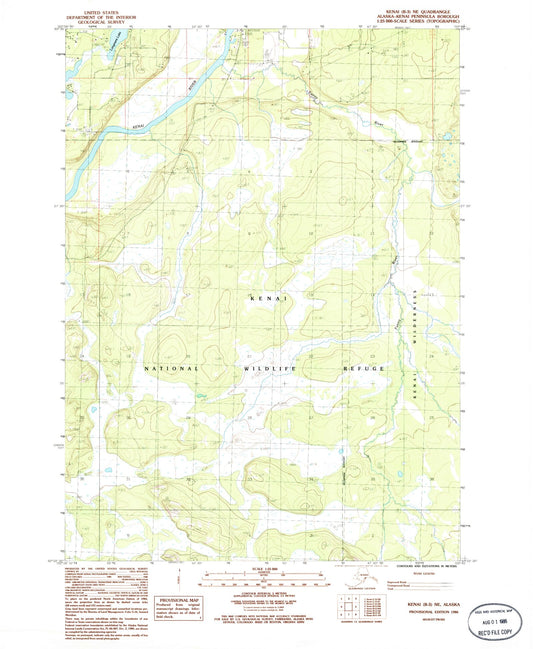 Classic USGS Kenai B-3 NE Alaska 7.5'x7.5' Topo Map Image