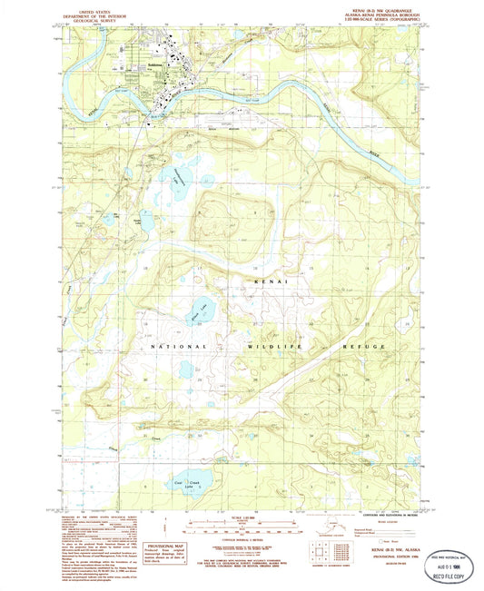 Classic USGS Kenai B-3 NW Alaska 7.5'x7.5' Topo Map Image