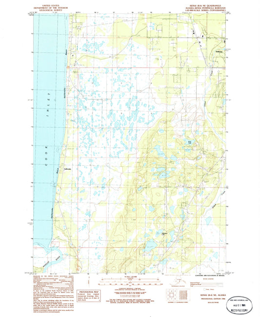 Classic USGS Kenai B-4 NE Alaska 7.5'x7.5' Topo Map Image