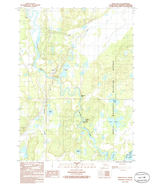 Classic USGS Kenai B-4 SE Alaska 7.5'x7.5' Topo Map Image