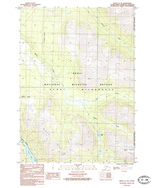 Classic USGS Kenai C-1 SE Alaska 7.5'x7.5' Topo Map Image