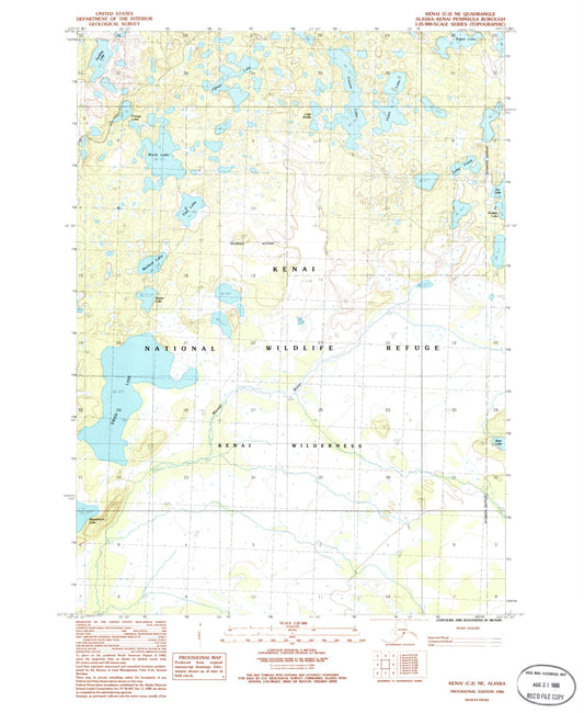 Classic USGS Kenai C-2 NE Alaska 7.5'x7.5' Topo Map Image