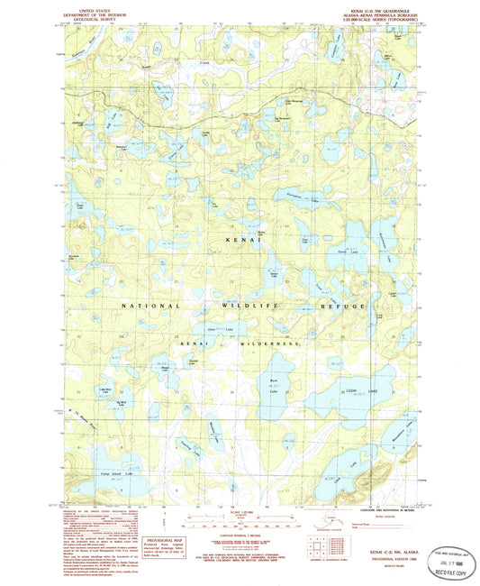 Classic USGS Kenai C-2 NW Alaska 7.5'x7.5' Topo Map Image