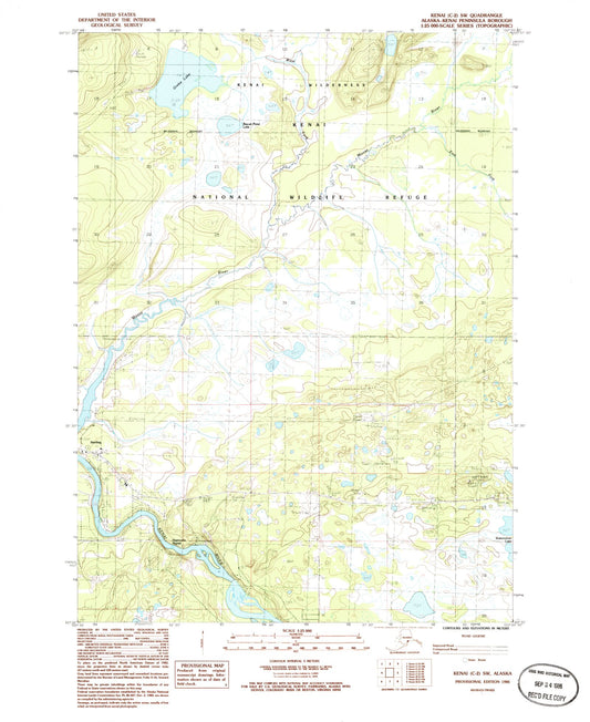 Classic USGS Kenai C-2 SW Alaska 7.5'x7.5' Topo Map Image
