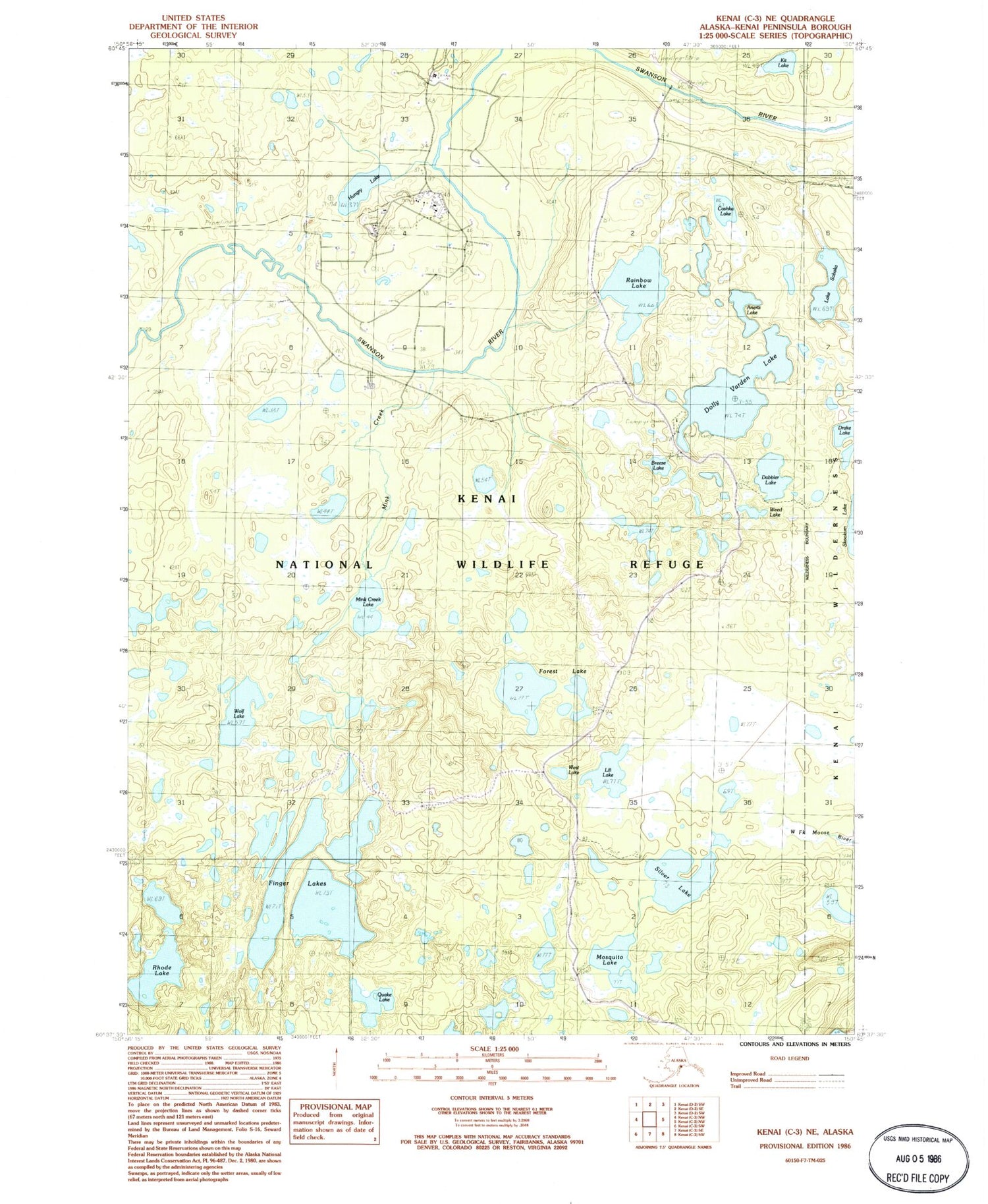 Classic USGS Kenai C-3 NE Alaska 7.5'x7.5' Topo Map Image