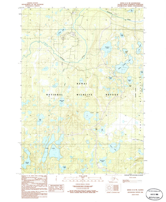 Classic USGS Kenai C-3 NE Alaska 7.5'x7.5' Topo Map Image
