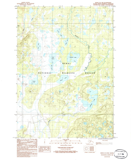Classic USGS Kenai C-3 NW Alaska 7.5'x7.5' Topo Map Image