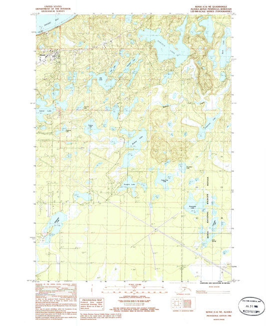 Classic USGS Kenai C-4 NE Alaska 7.5'x7.5' Topo Map Image