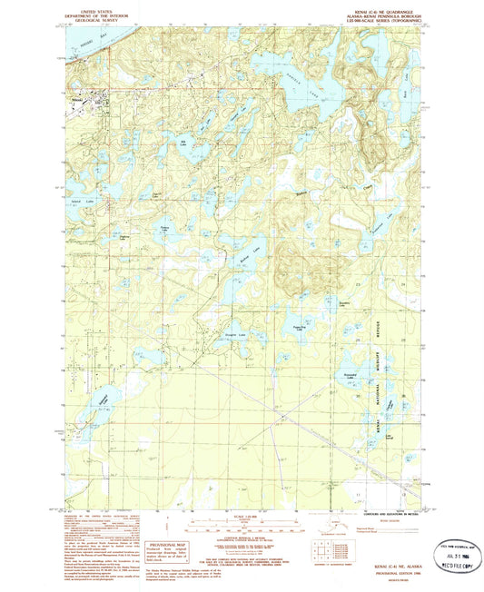 Classic USGS Kenai C-4 NE Alaska 7.5'x7.5' Topo Map Image