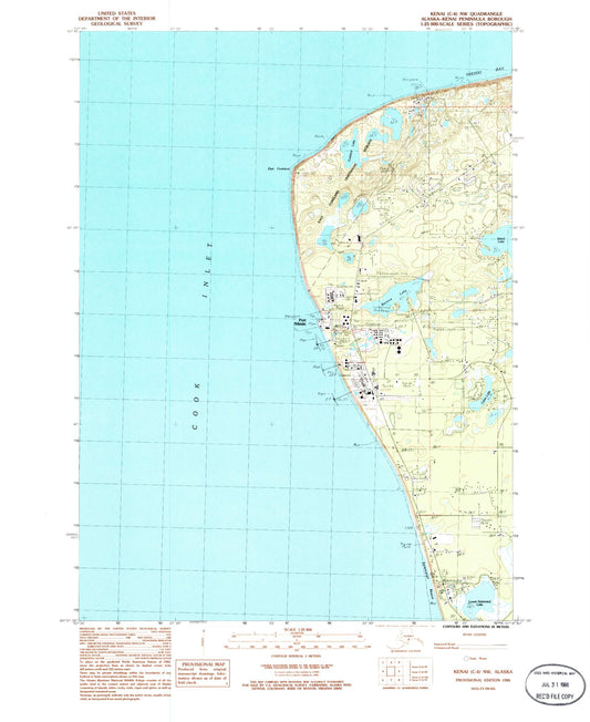 Classic USGS Kenai C-4 NW Alaska 7.5'x7.5' Topo Map Image