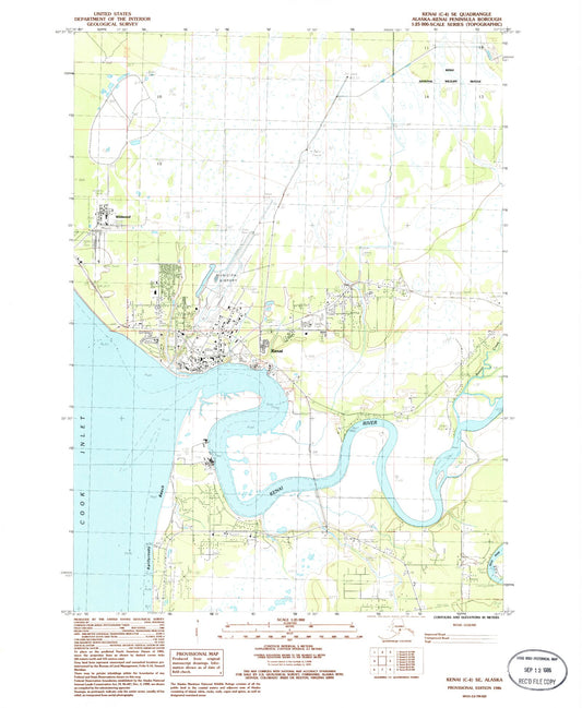 Classic USGS Kenai C-4 SE Alaska 7.5'x7.5' Topo Map Image