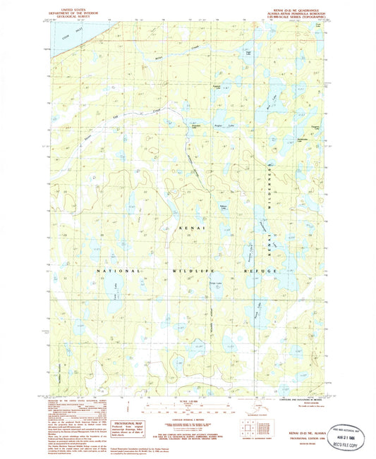 Classic USGS Kenai D-2 NE Alaska 7.5'x7.5' Topo Map Image