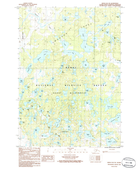 Classic USGS Kenai D-2 SE Alaska 7.5'x7.5' Topo Map Image