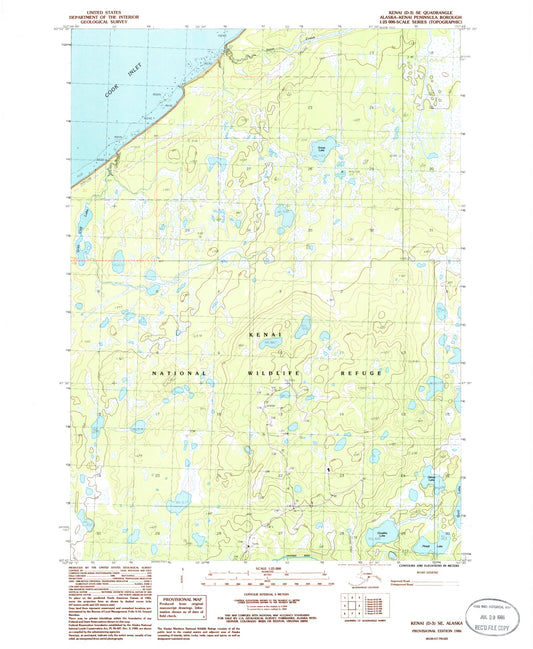 Classic USGS Kenai D-3 SE Alaska 7.5'x7.5' Topo Map Image