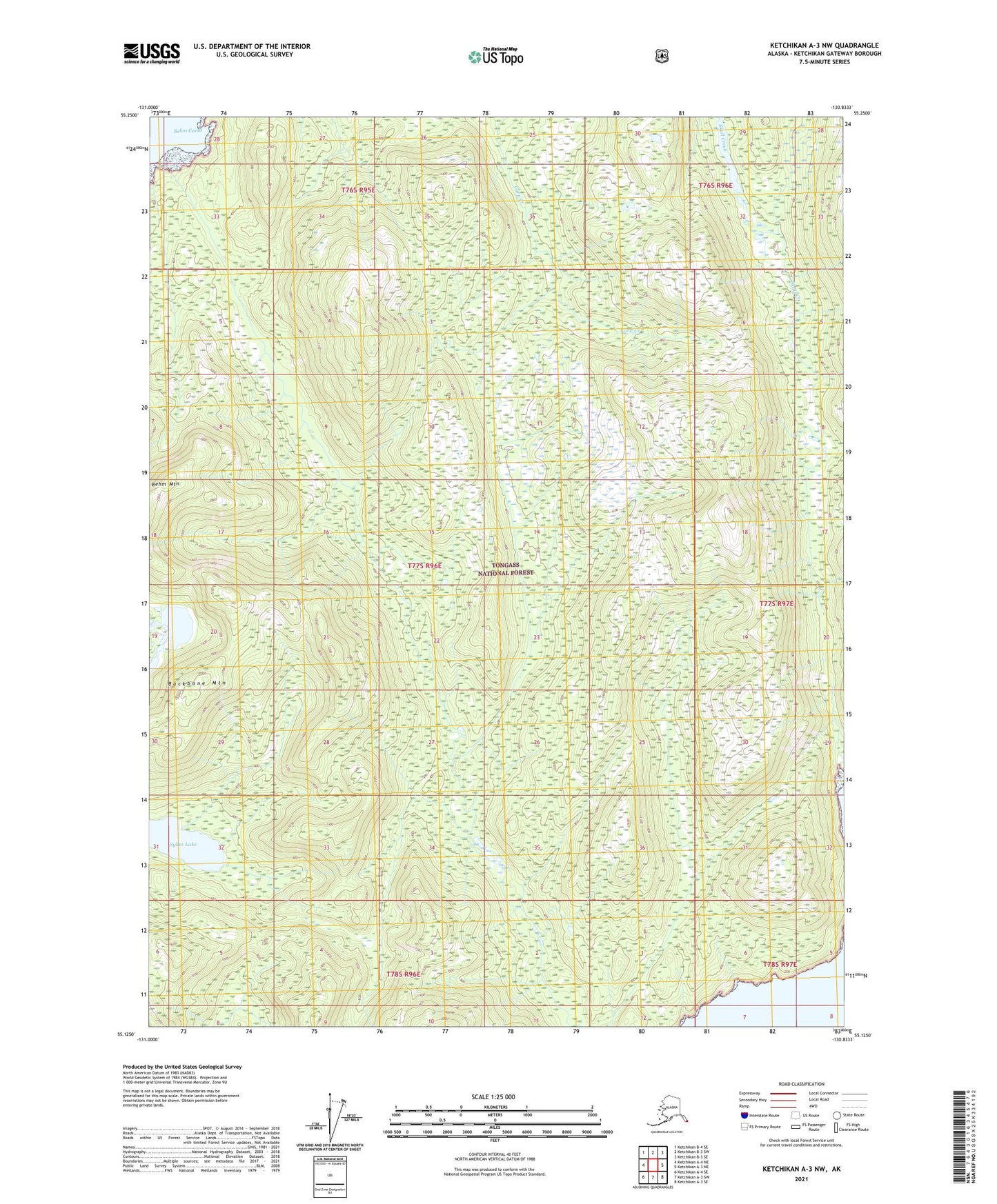 Ketchikan A-3 NW Alaska US Topo Map Image