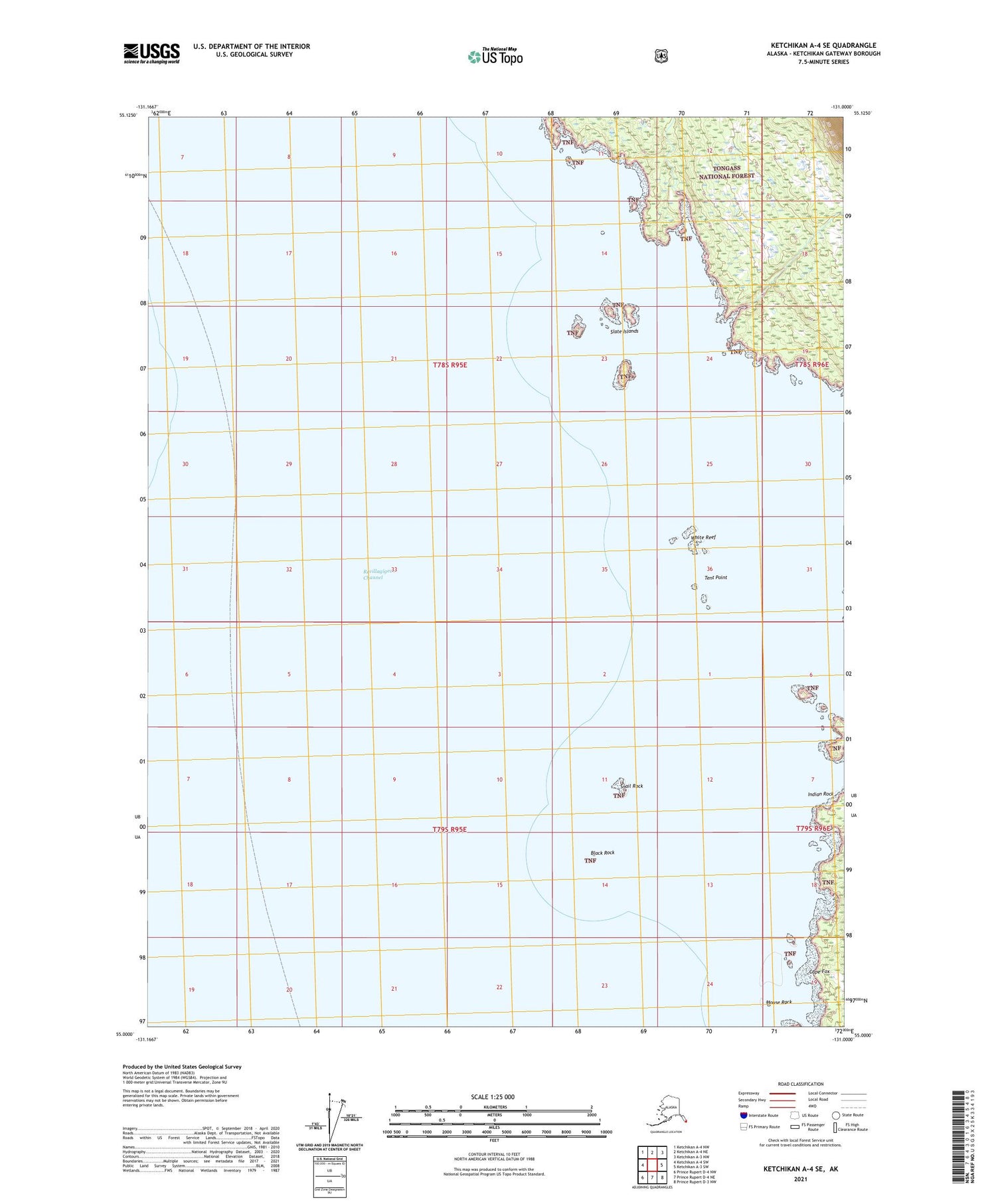Ketchikan A-4 SE Alaska US Topo Map Image
