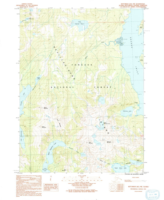 Classic USGS Ketchikan B-5 NW Alaska 7.5'x7.5' Topo Map Image