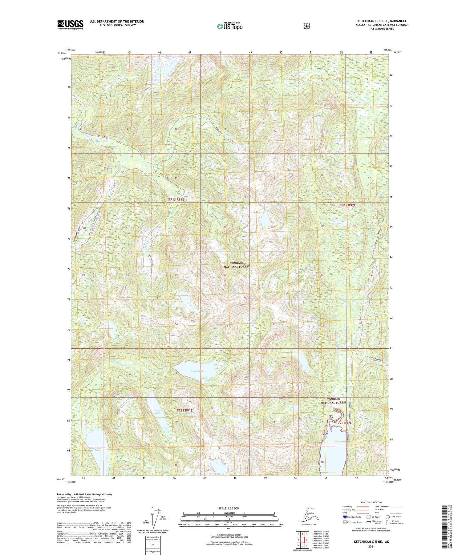 Ketchikan C-5 NE Alaska US Topo Map Image
