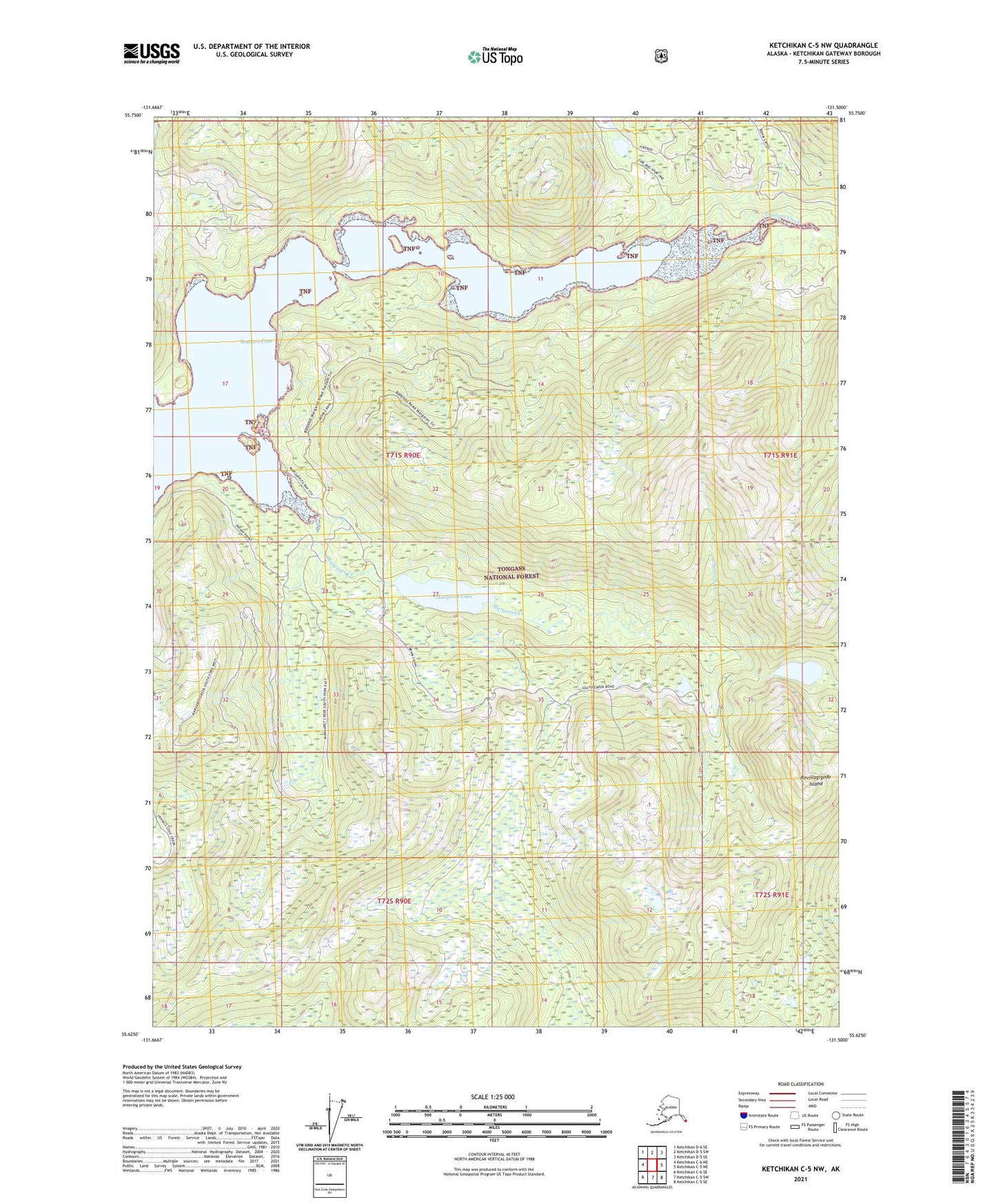 Ketchikan C-5 NW Alaska US Topo Map Image