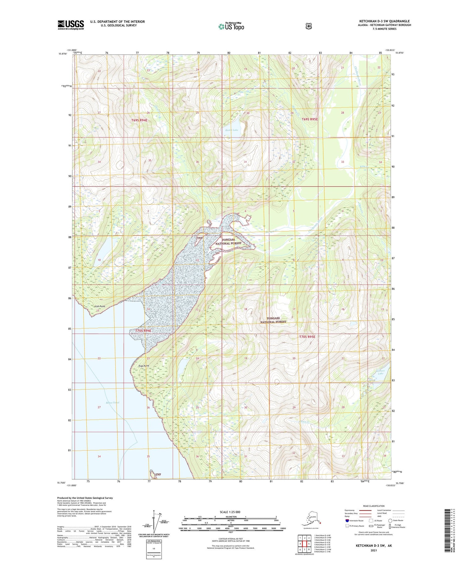 Ketchikan D-3 SW Alaska US Topo Map Image