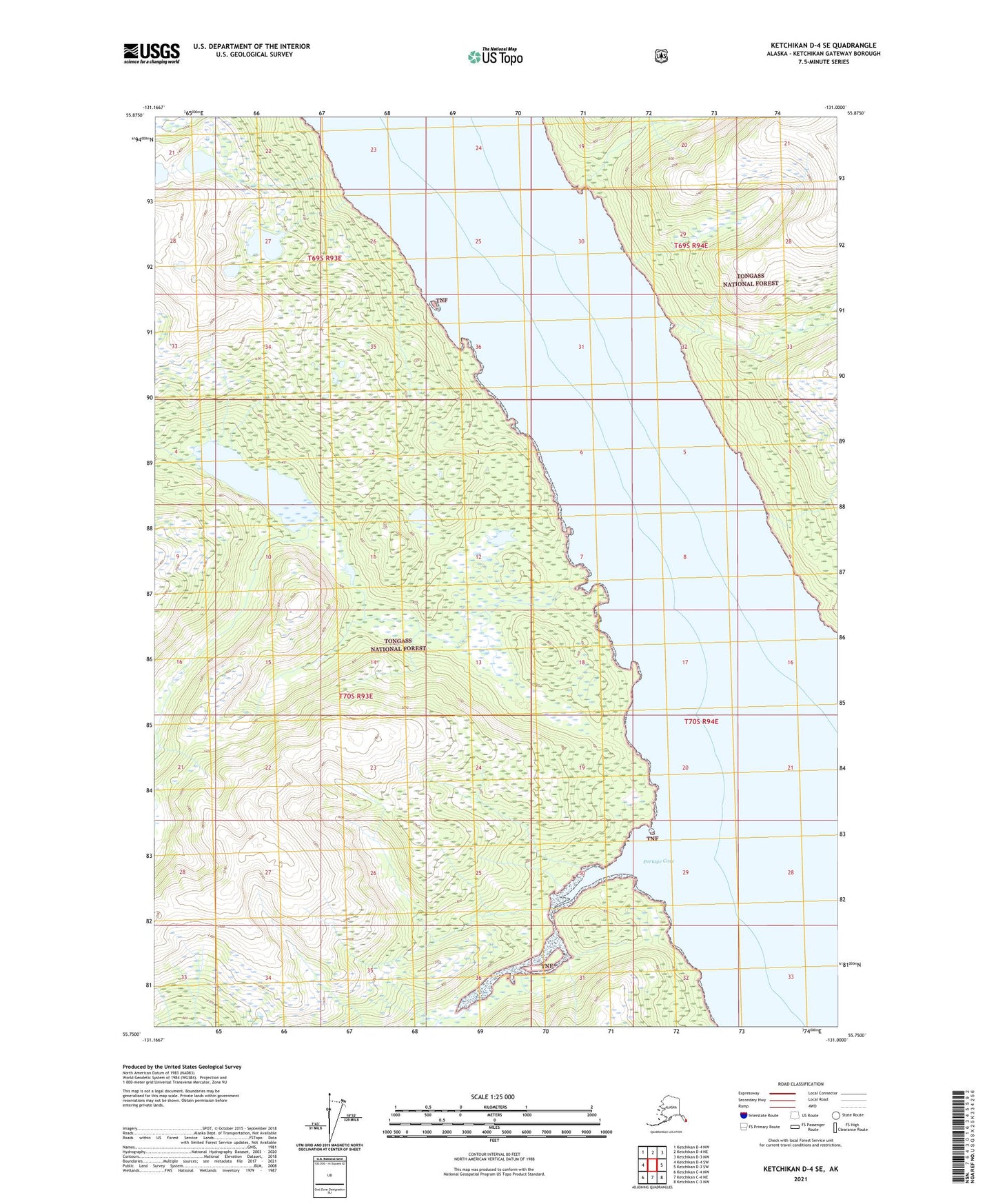 Ketchikan D-4 SE Alaska US Topo Map Image