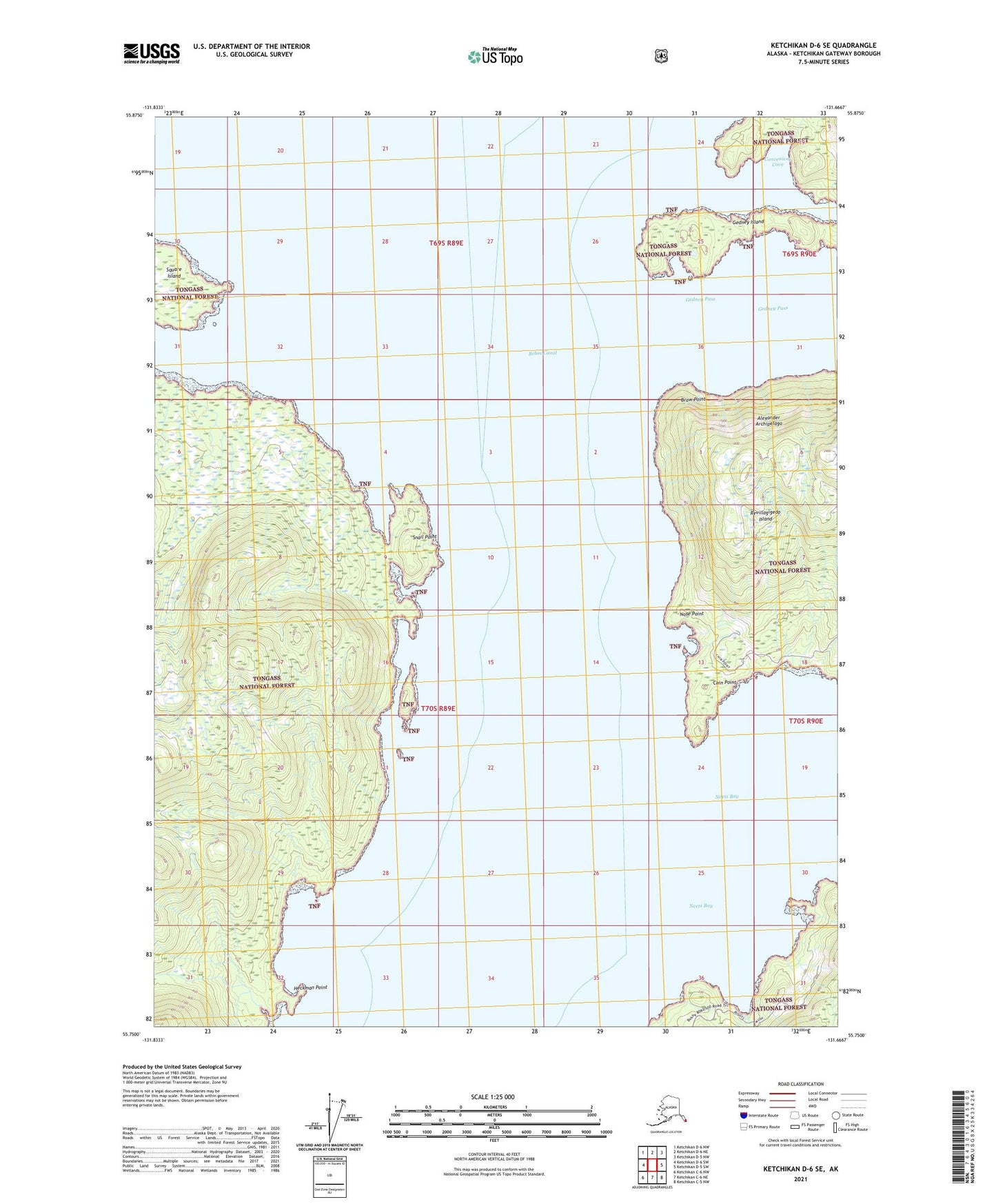 Ketchikan D-6 SE Alaska US Topo Map Image