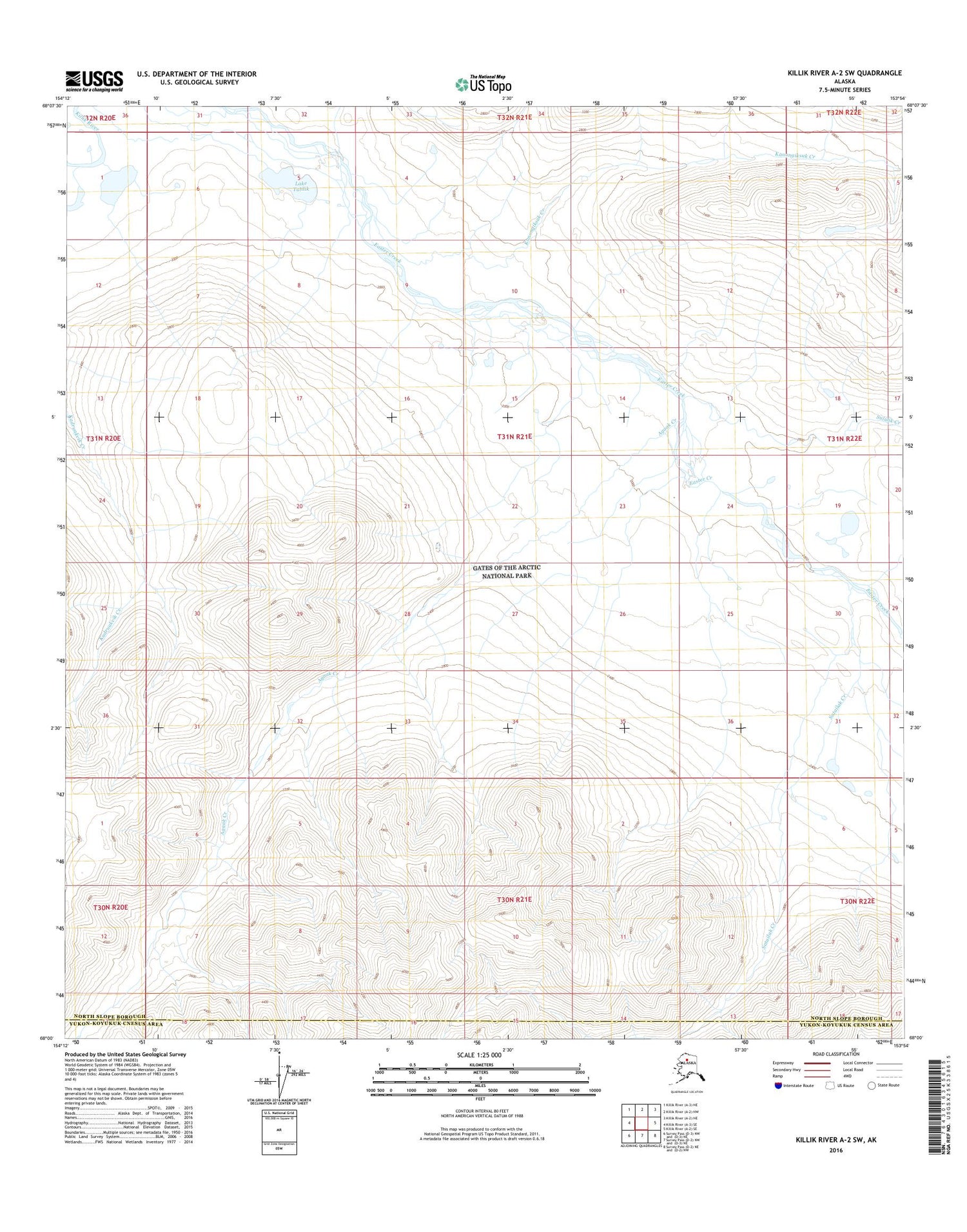Killik River A-2 SW Alaska US Topo Map Image