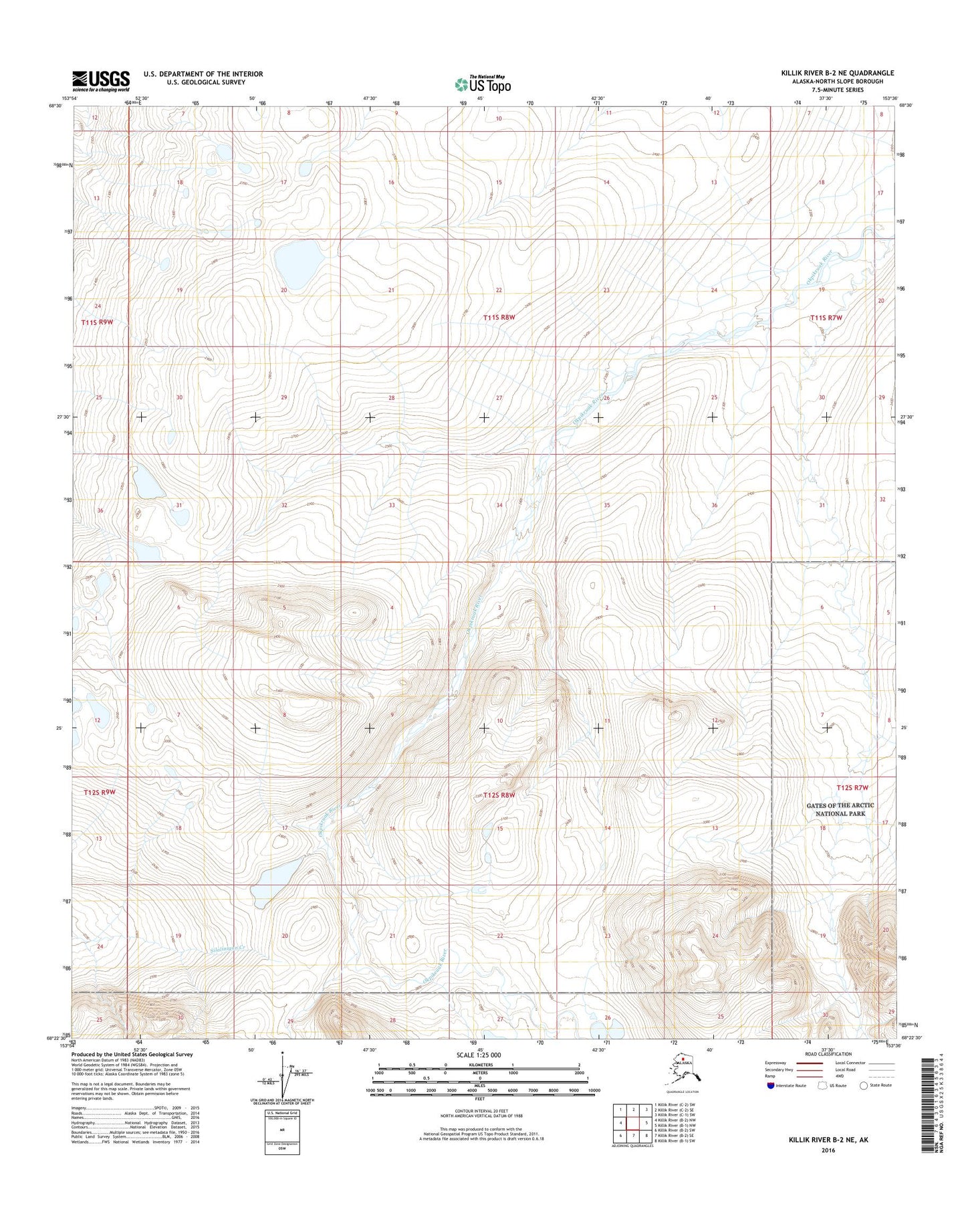 Killik River B-2 NE Alaska US Topo Map Image