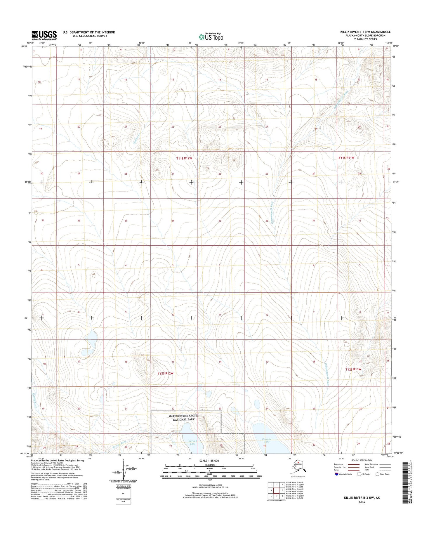 Killik River B-3 NW Alaska US Topo Map Image