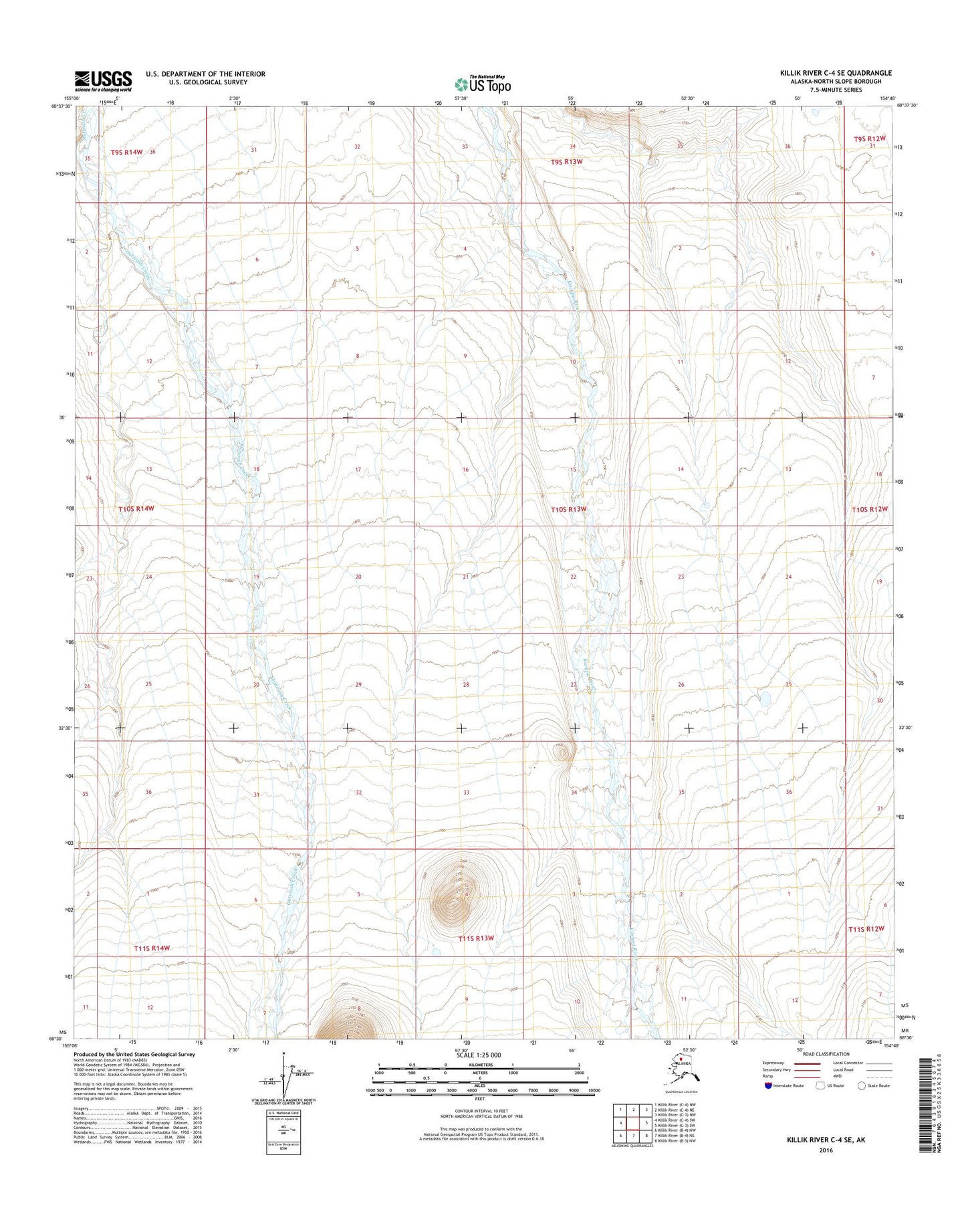 Killik River C-4 SE Alaska US Topo Map Image