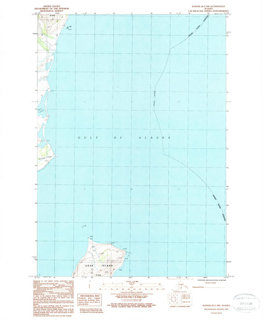 Classic USGS Kodiak B-1 NW Alaska 7.5'x7.5' Topo Map Image