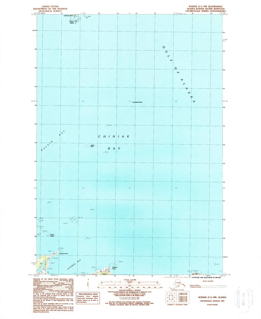 Classic USGS Kodiak C-1 NW Alaska 7.5'x7.5' Topo Map Image