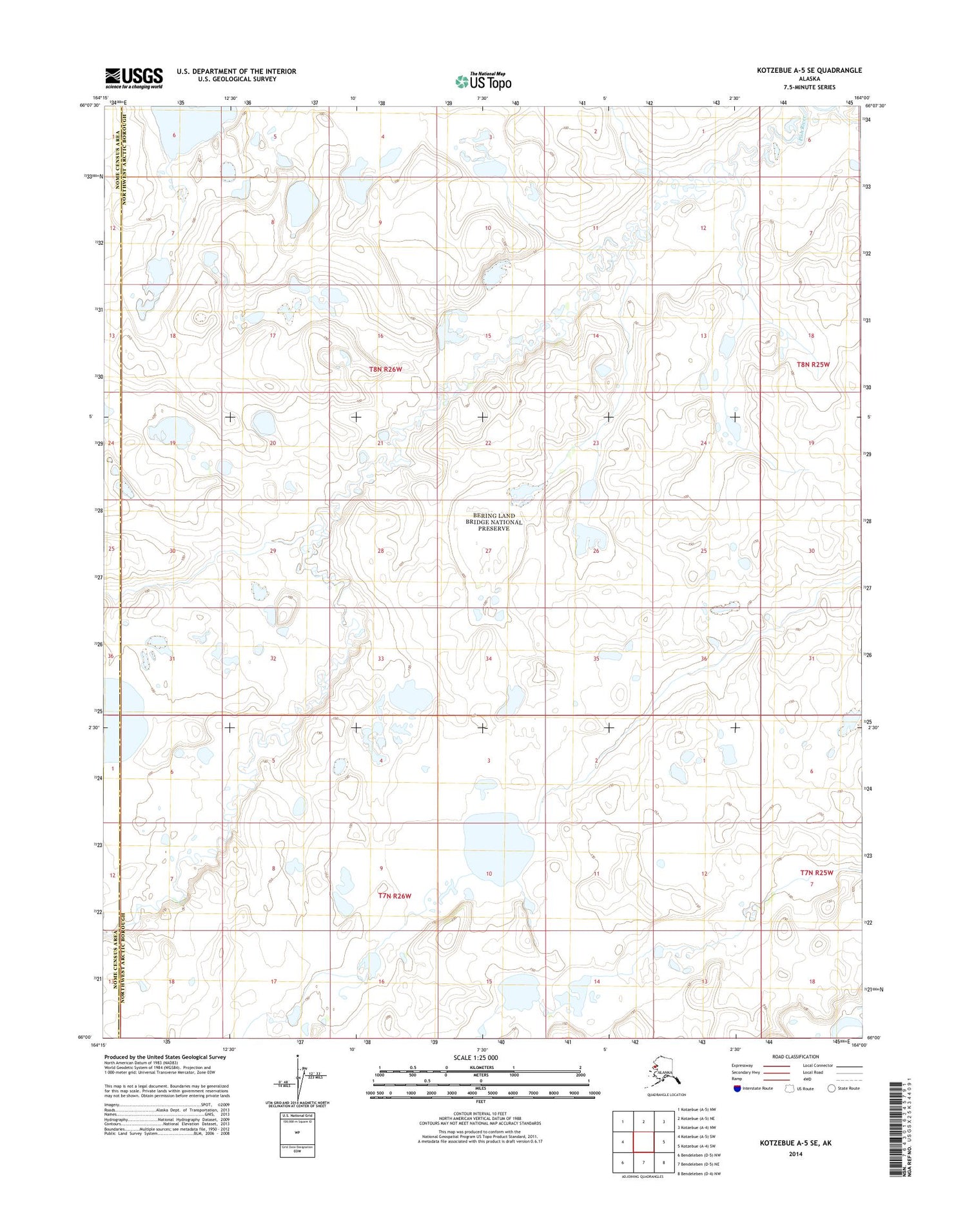 Kotzebue A-5 SE Alaska US Topo Map Image