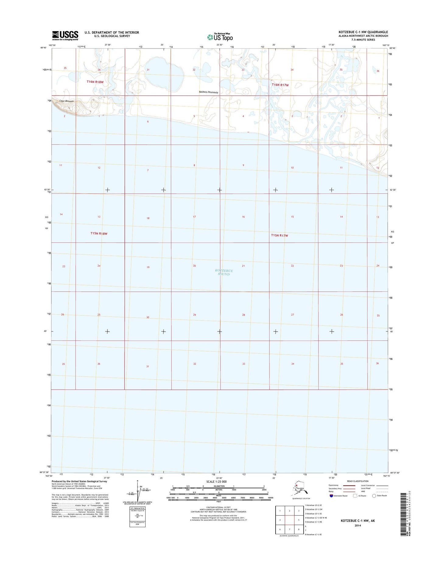 Kotzebue C-1 NW Alaska US Topo Map Image