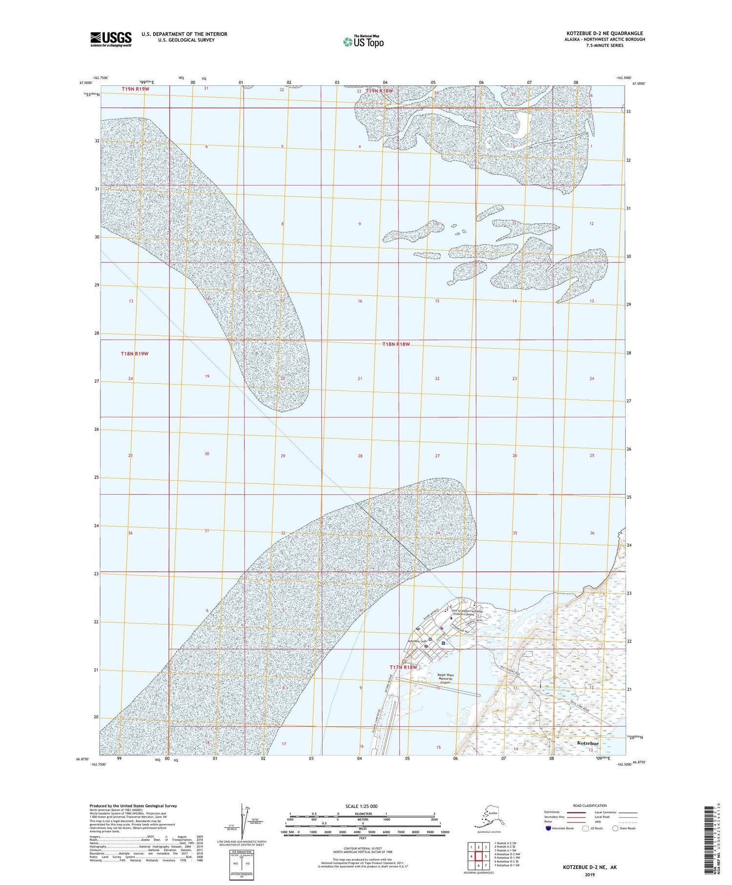 Kotzebue D-2 NE Alaska US Topo Map Image
