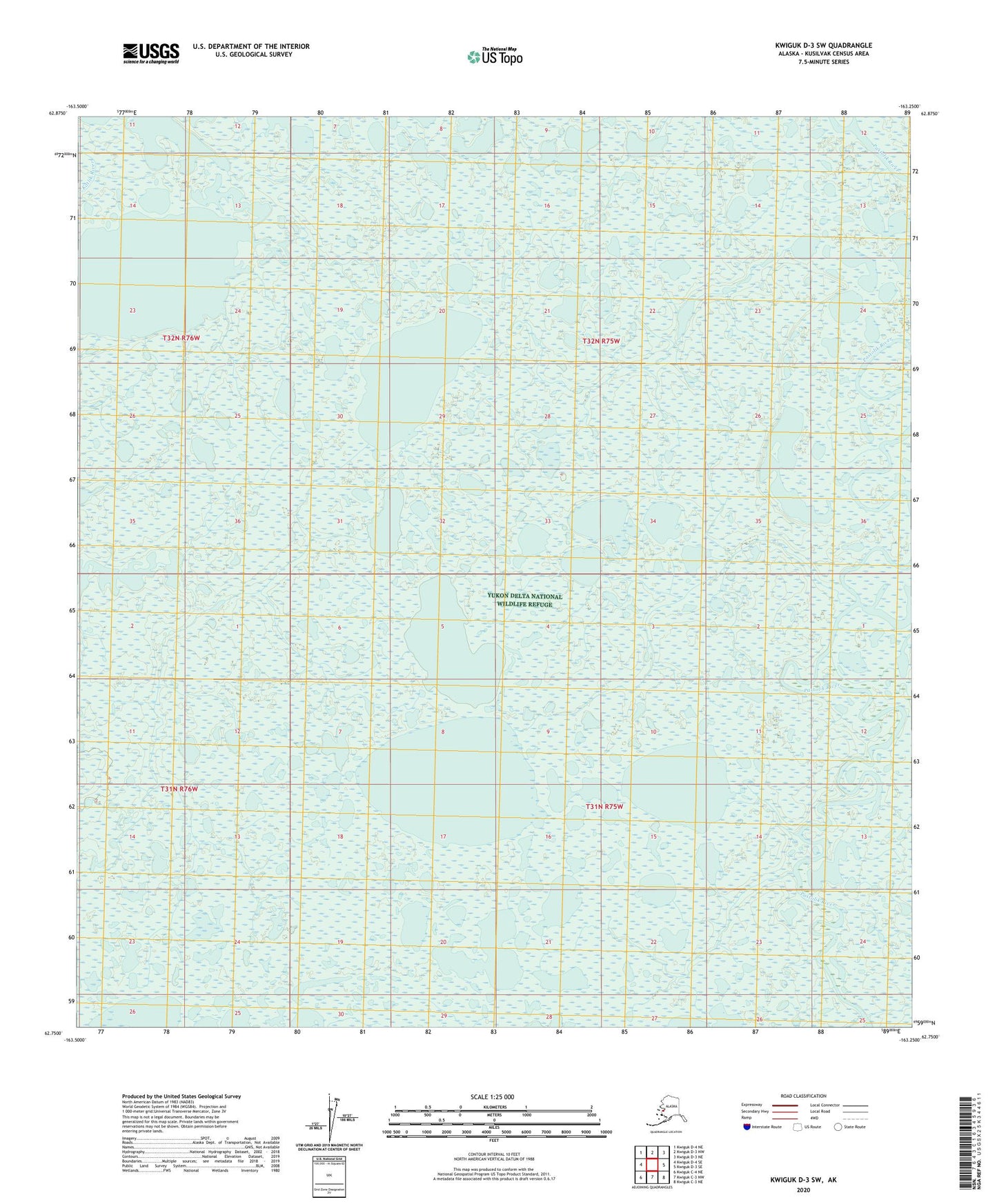 Kwiguk D-3 SW Alaska US Topo Map Image