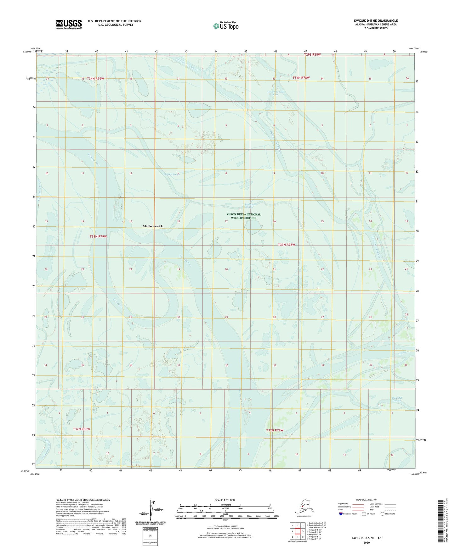 Kwiguk D-5 NE Alaska US Topo Map Image
