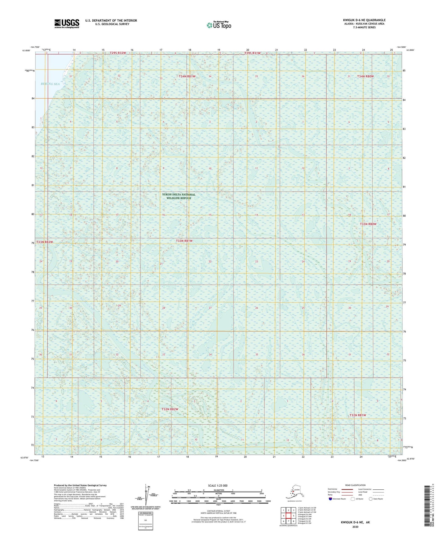 Kwiguk D-6 NE Alaska US Topo Map Image