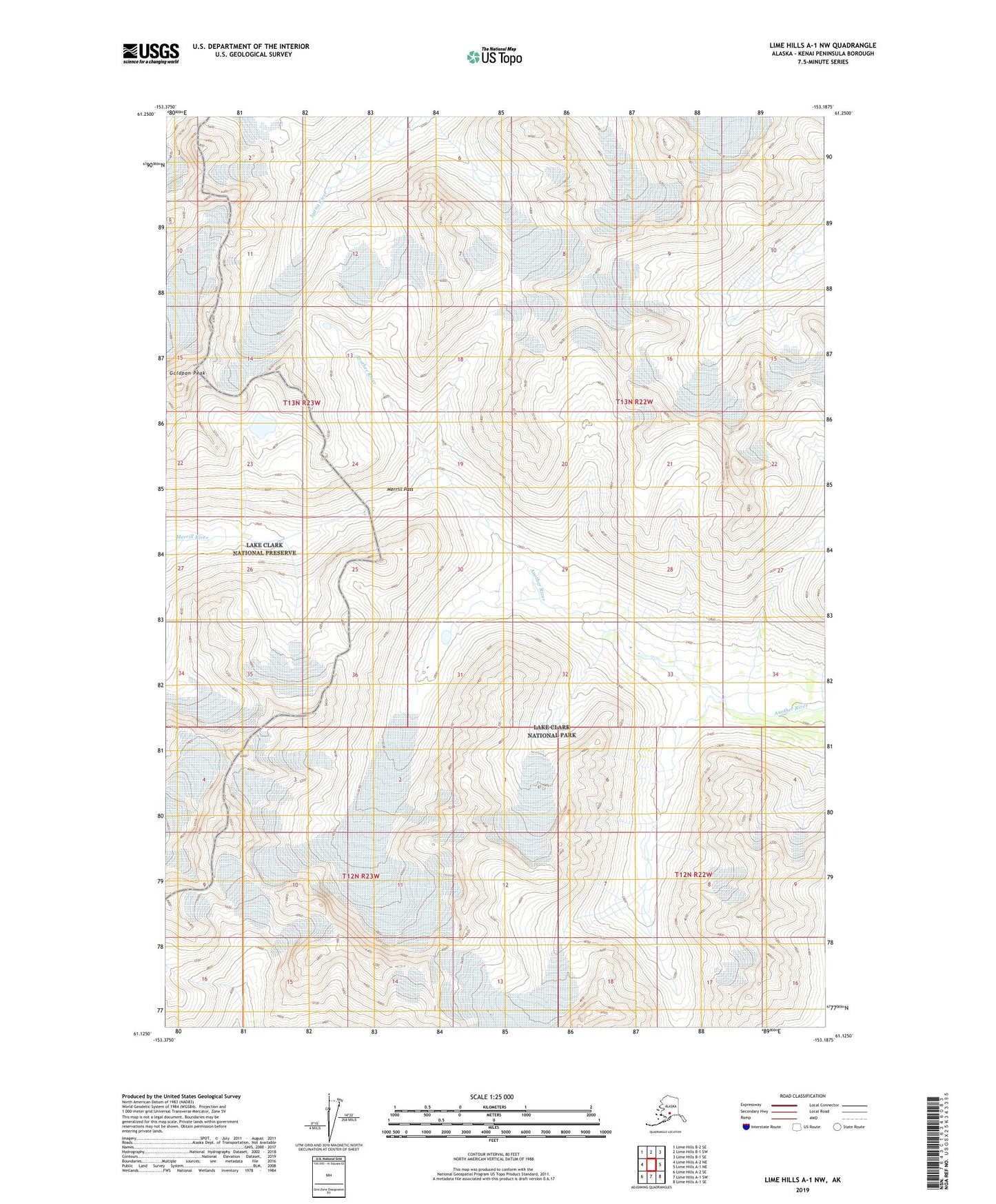 Lime Hills A-1 NW Alaska US Topo Map Image