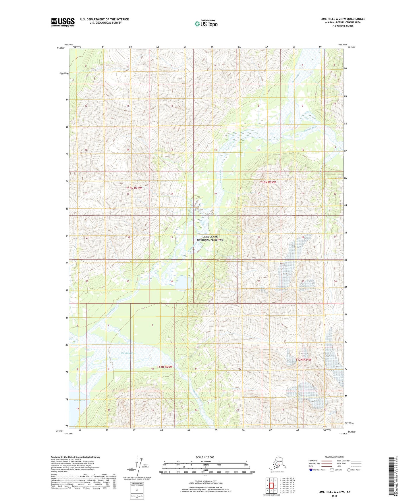 Lime Hills A-2 NW Alaska US Topo Map Image