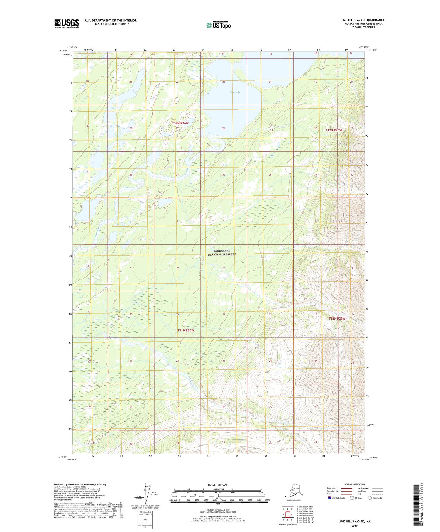 Lime Hills A-3 SE Alaska US Topo Map Image