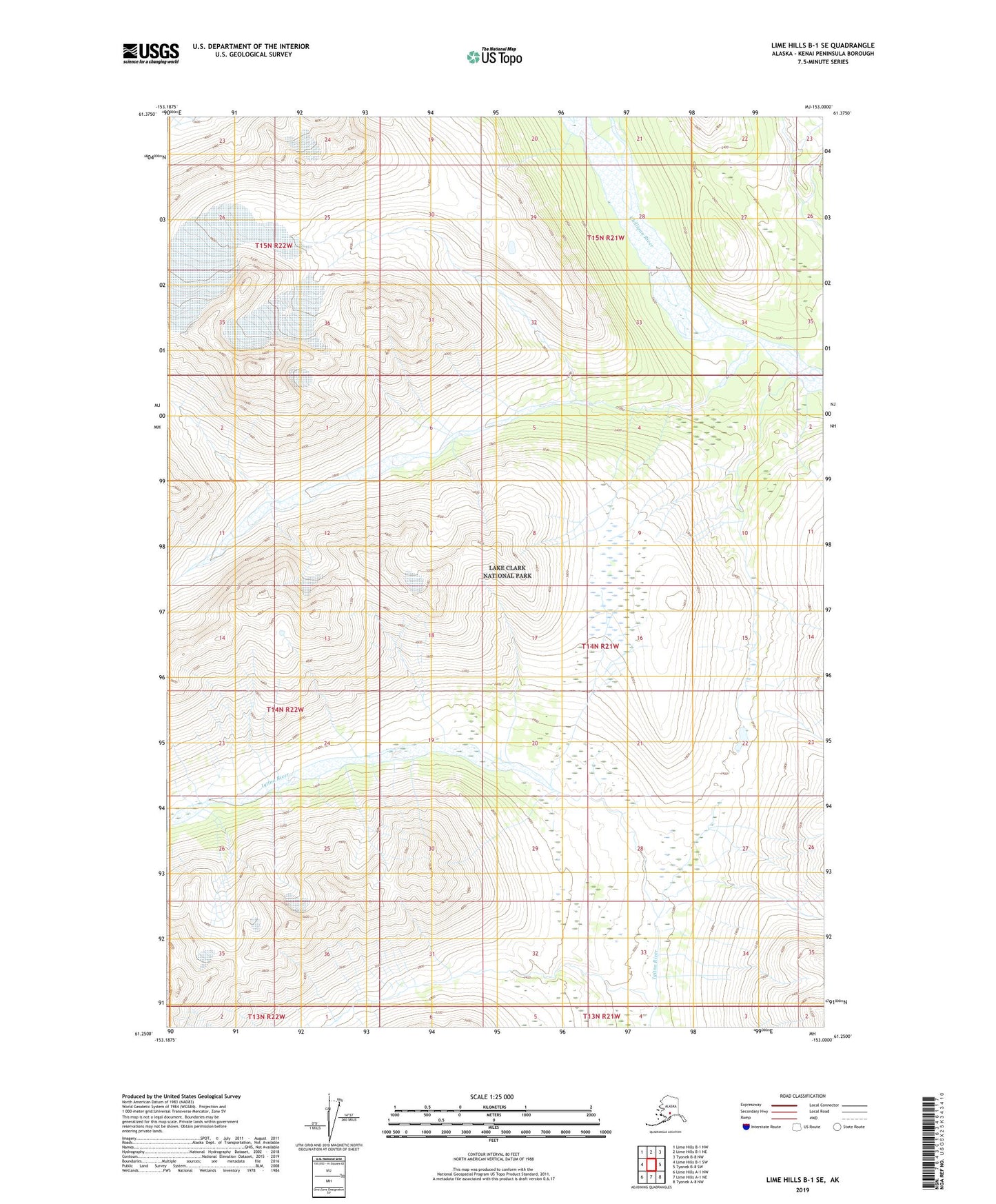 Lime Hills B-1 SE Alaska US Topo Map Image