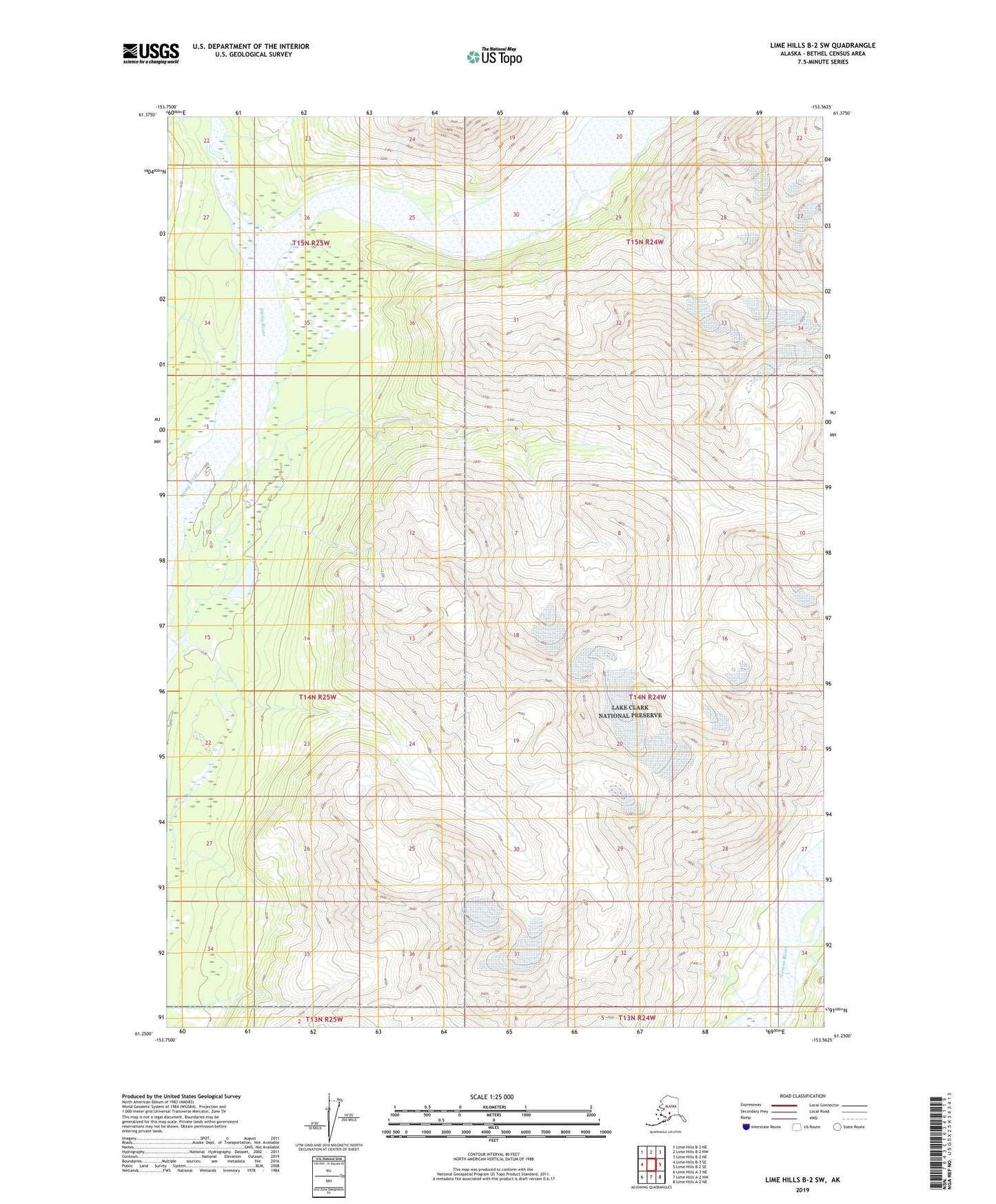 Lime Hills B-2 SW Alaska US Topo Map Image