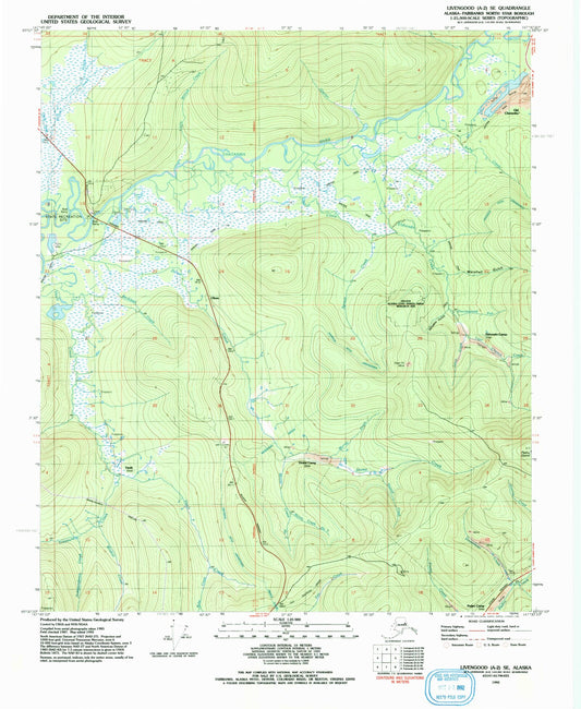 Classic USGS Livengood A-2 SE Alaska 7.5'x7.5' Topo Map Image