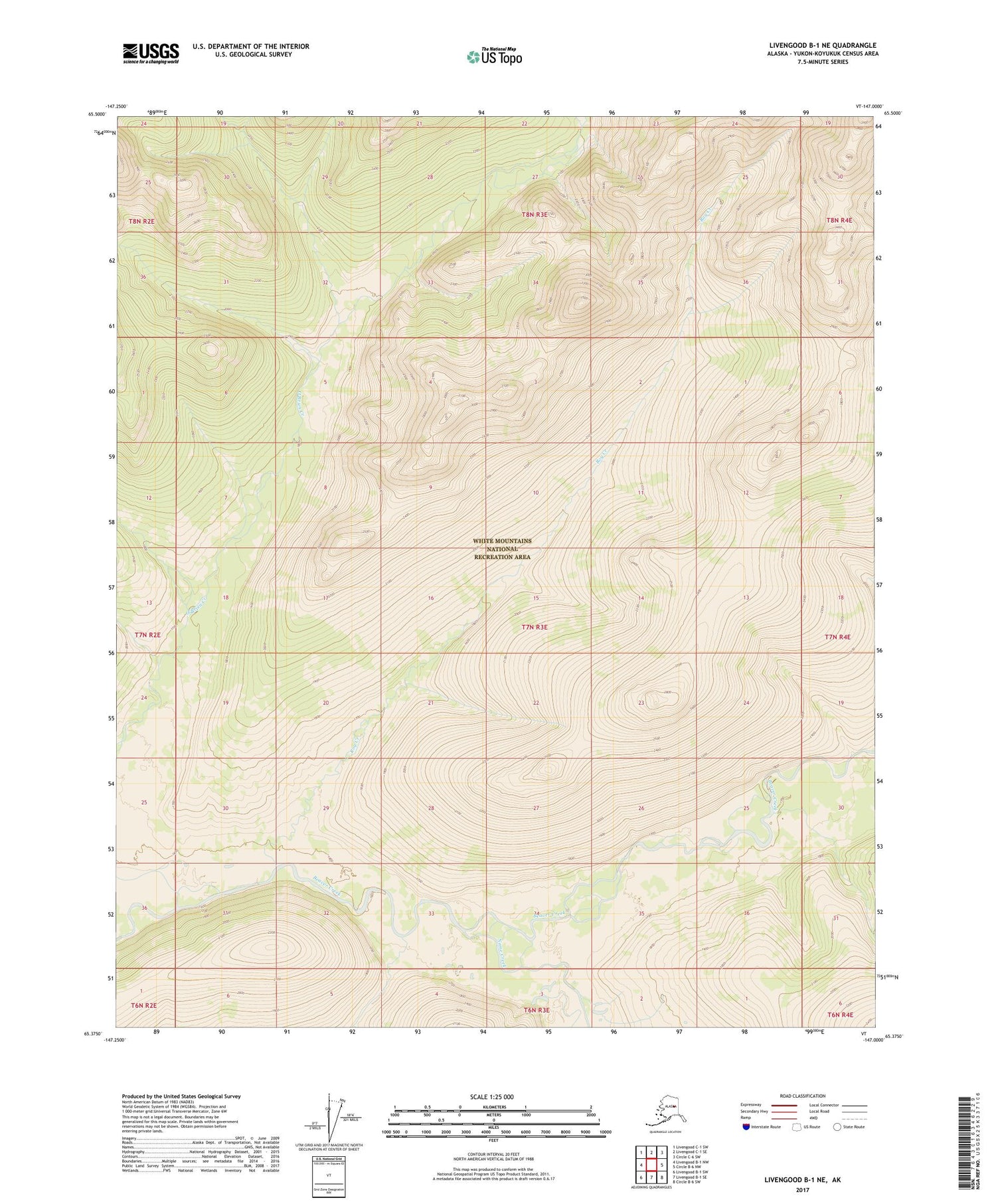 Livengood B-1 NE Alaska US Topo Map Image